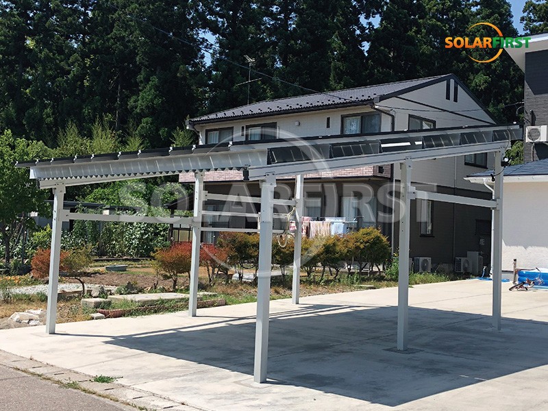 일본 640KWp 알루미늄 합금 PV 카포트 솔루션